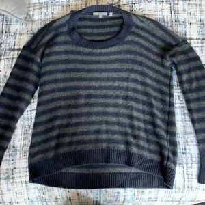 Vince Grey and Navy Striped Women’s Medium Sweater